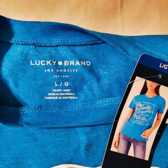 NWT Lucky Brand blue t-shirt - size large - Picture 5 of 7